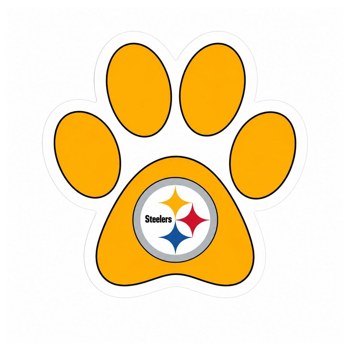 Pittsburgh Steelers Paw Print 3" Sticker