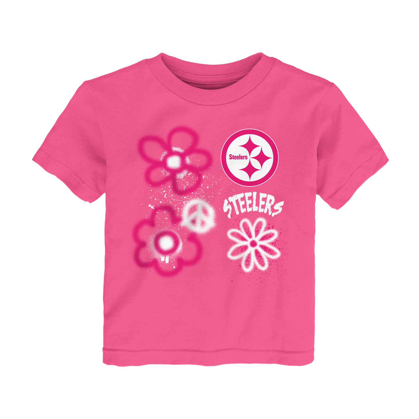 Pittsburgh Steelers Pink Flower Power Toddler Tee