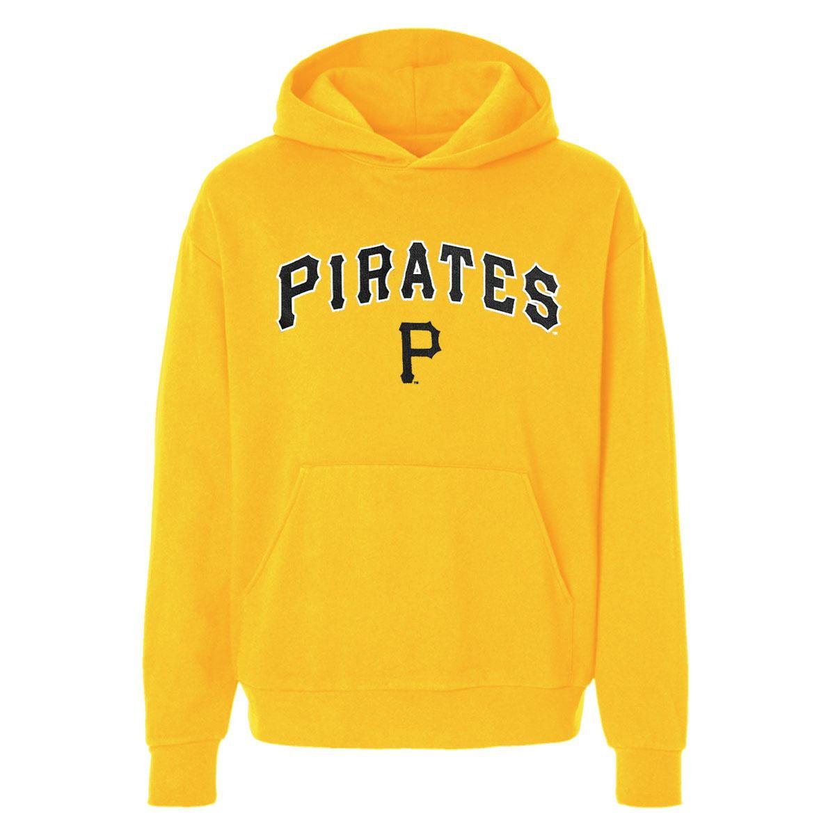 Stitches Pittsburgh Pirates Gold Wordmark Pullover Hoodie