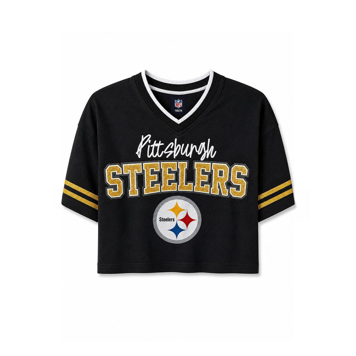 Pittsburgh Steelers Youth Sequin Cropped Top