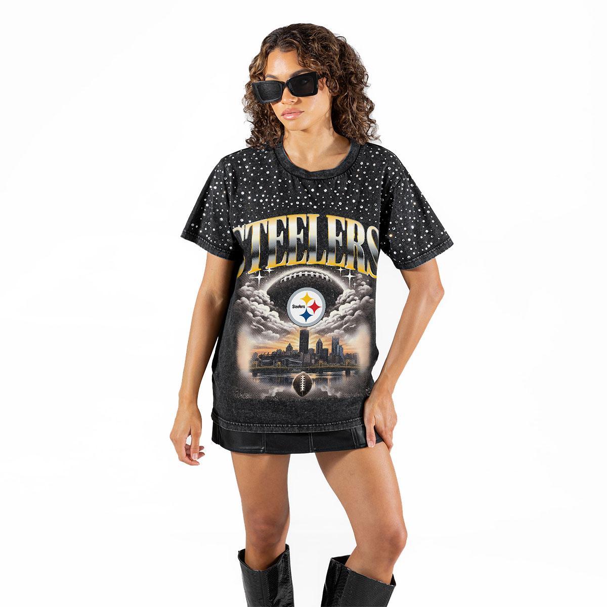 Pittsburgh Steelers Women's Skyline Rhinestone Top