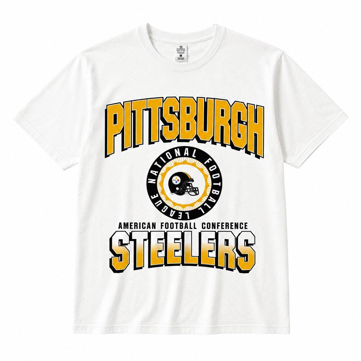 Pittsburgh Steelers Retro Gameday Couture Oversized Womens Tee