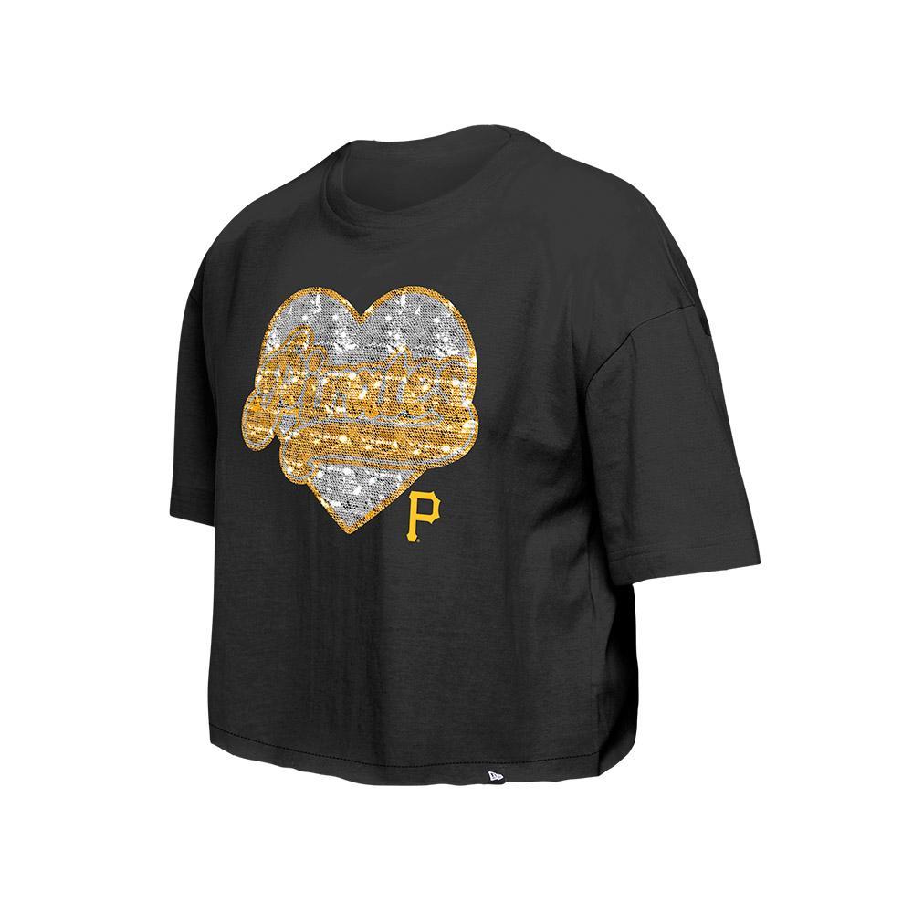Pittsburgh Pirates Youth Girls Heart Flip Sequin Crop Top