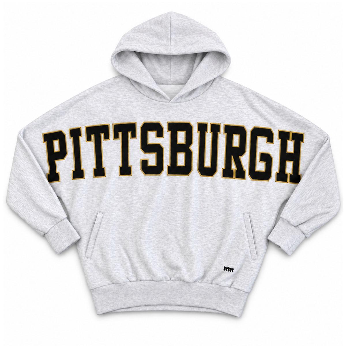 PITTSBURGH Grey Oversized Pullover Hoodie
