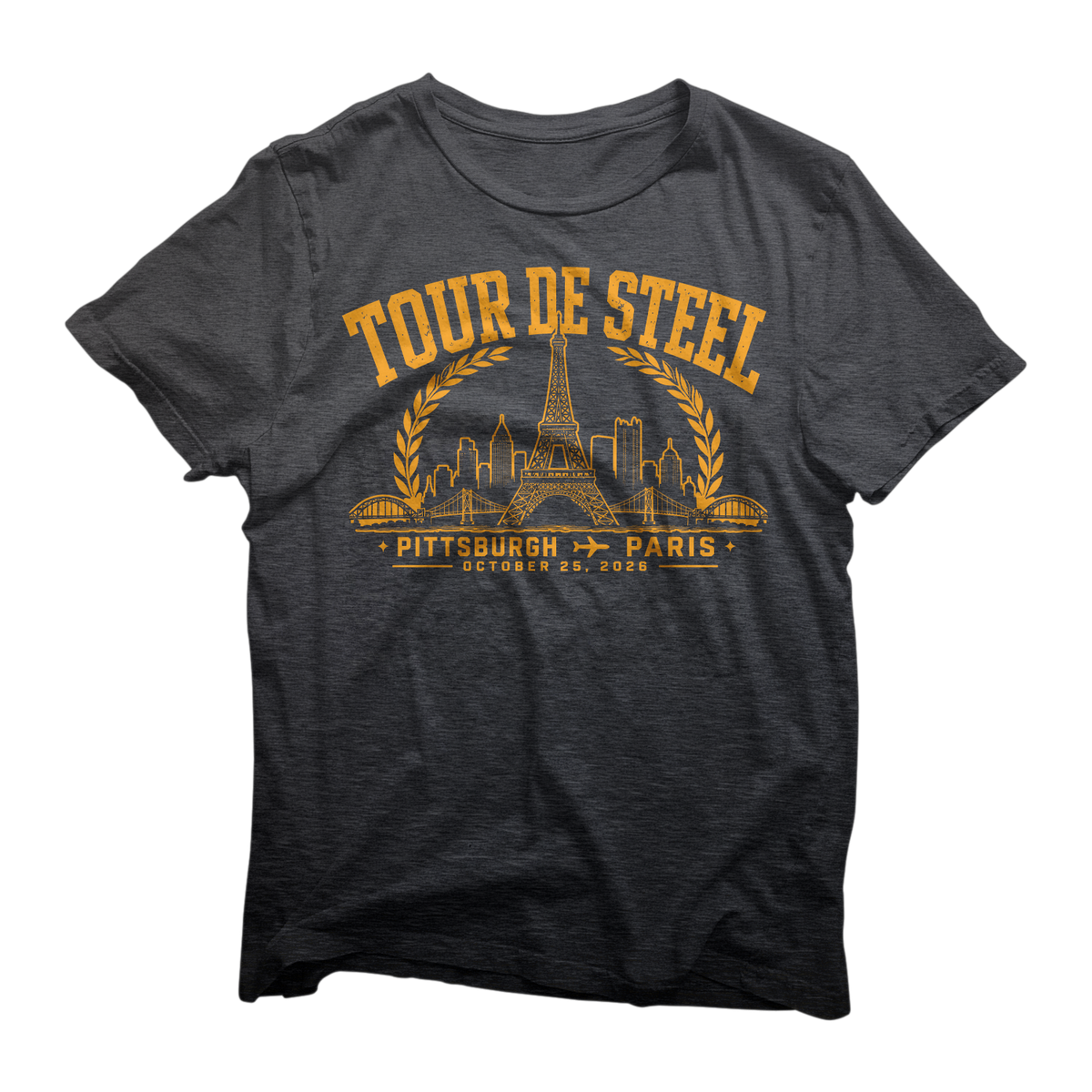 Tour De Steel Heathered Charcoal Tee