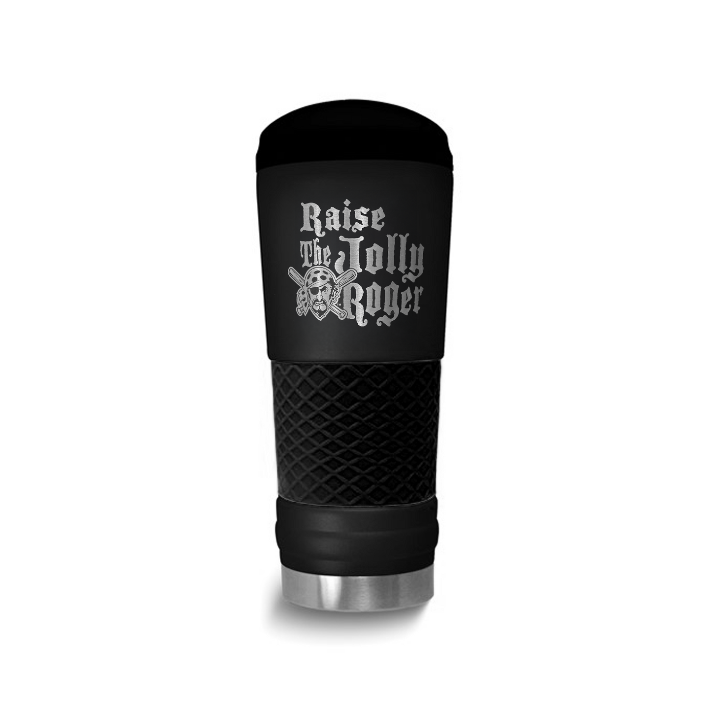 Raise The Jolly Roger Stainless Steel Silicone Grip 24oz Draft Tumbler w/ Lid