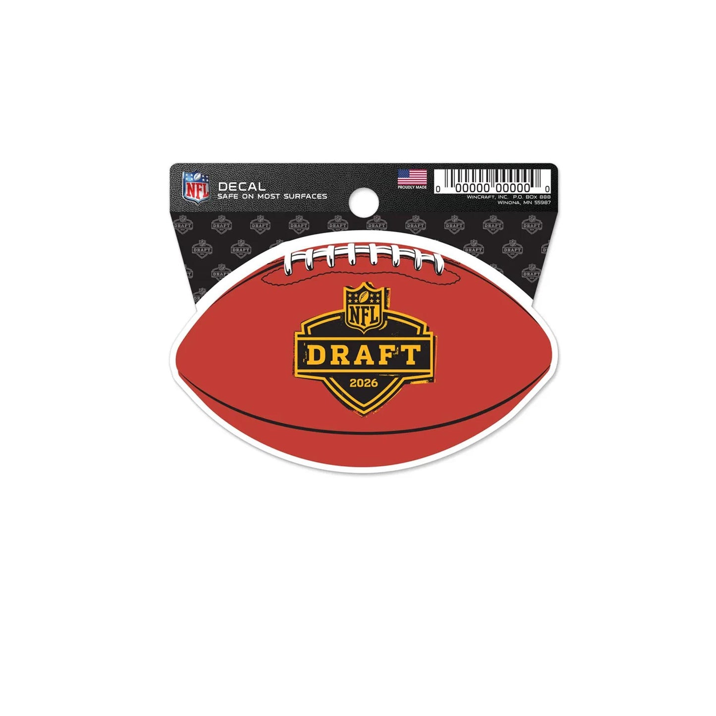 NFL Draft Football Clean Cut Decal 3" x 4"
