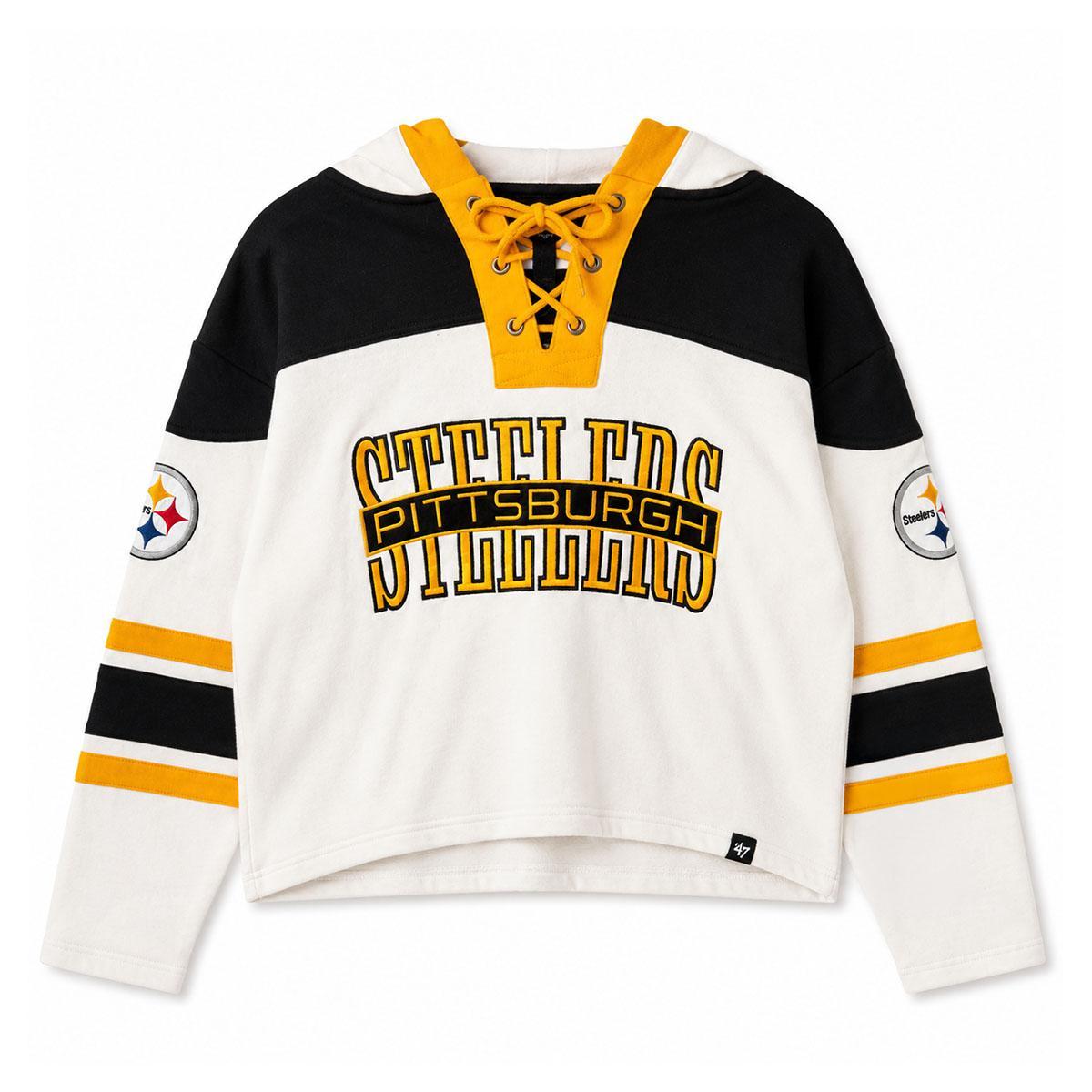 Pittsburgh Steelers Women's '47 Hooded Pullover Lacer Top