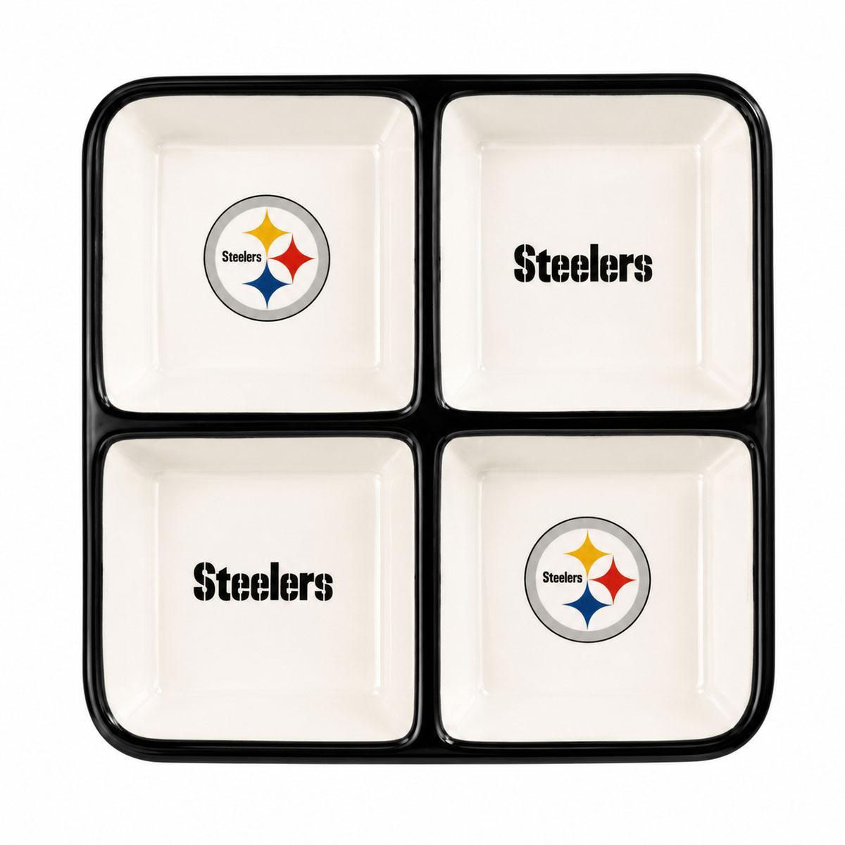 Pittsburgh Steelers Ceramic 4 Section Square Tray