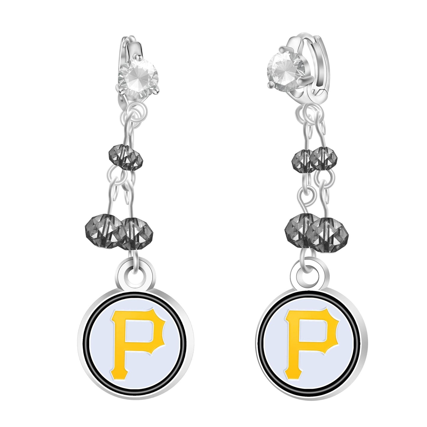 Pittsburgh Pirates Beaded Dangle Hoop Earring