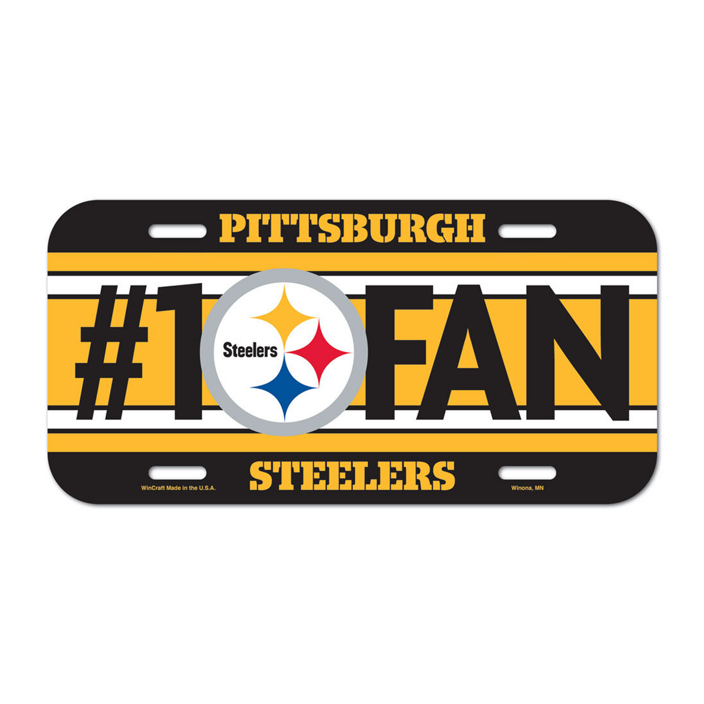 Pittsburgh Steelers #1 Fan Plastic License Plate