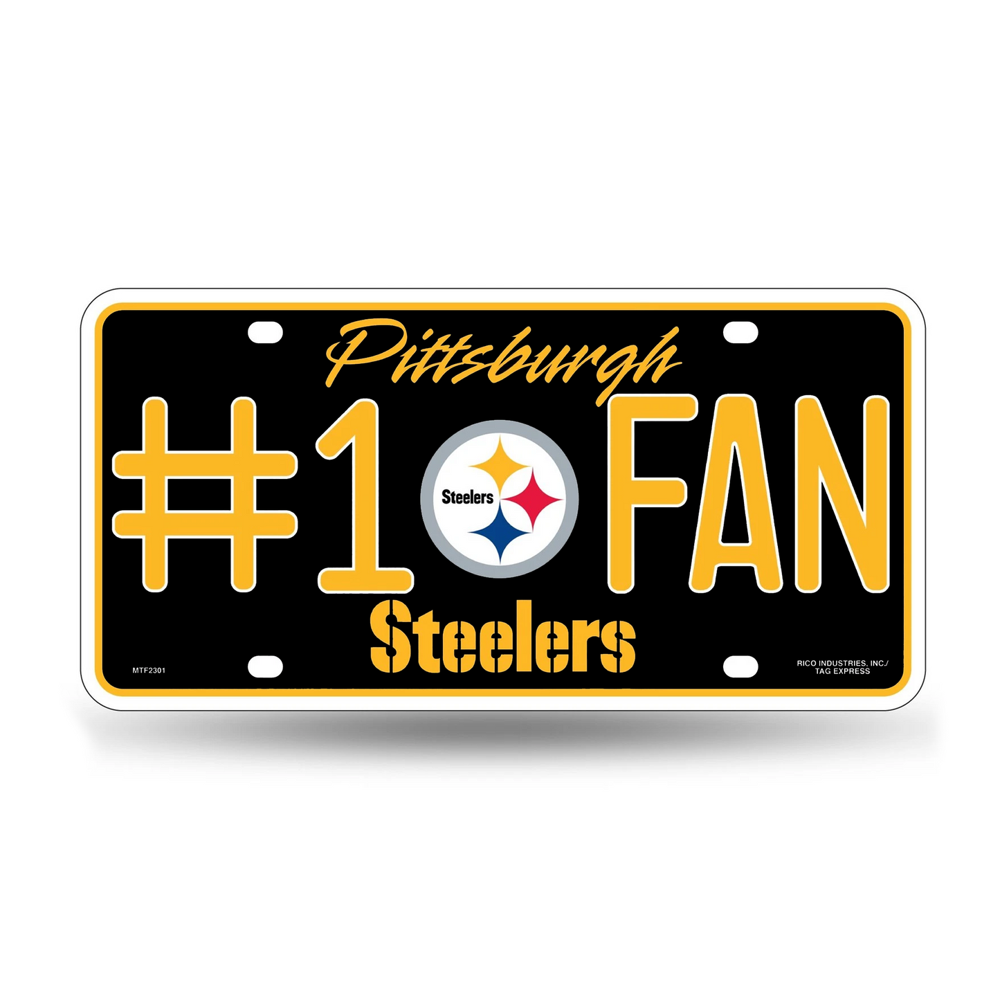 Pittsburgh Steelers #1 Fan Metal License Plate