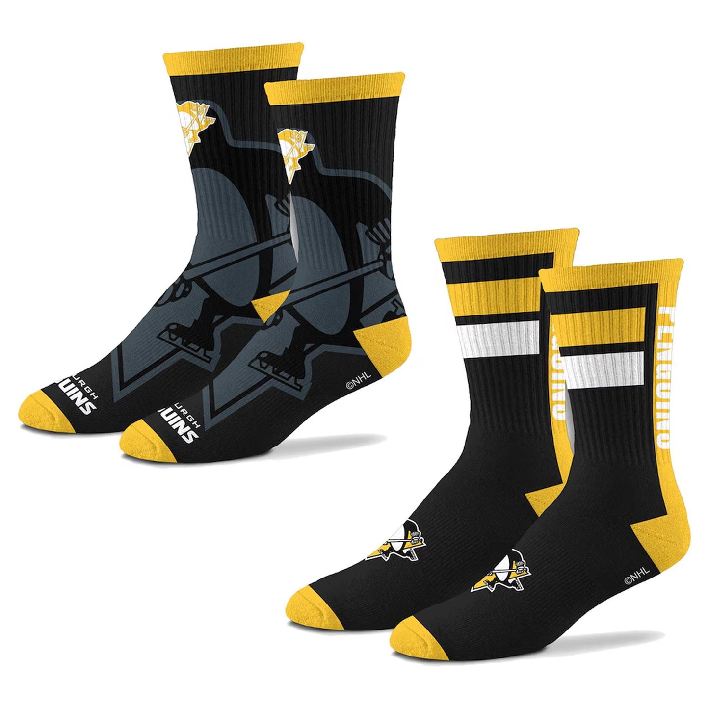 Pittsburgh Penguins Double Duo 2-Pack Crew Socks
