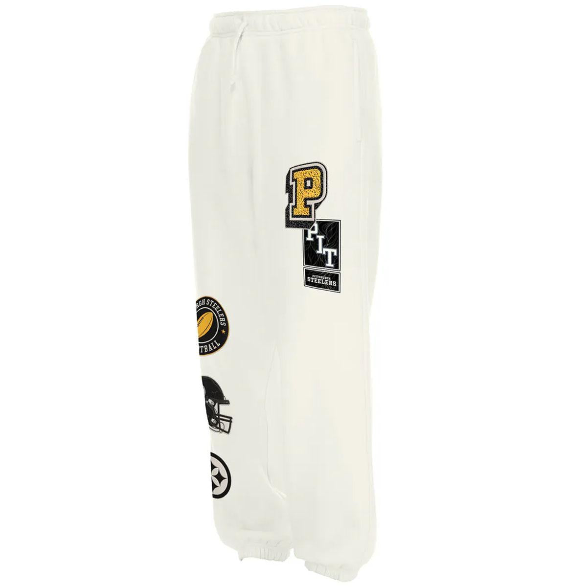 Women's Pittsburgh Steelers New Era Cream Academic Sweatpants