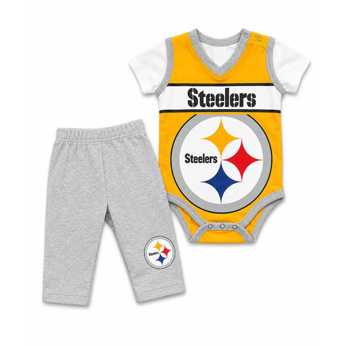 Pittsburgh Steelers Bold 2-Piece Creepers + Pants Set