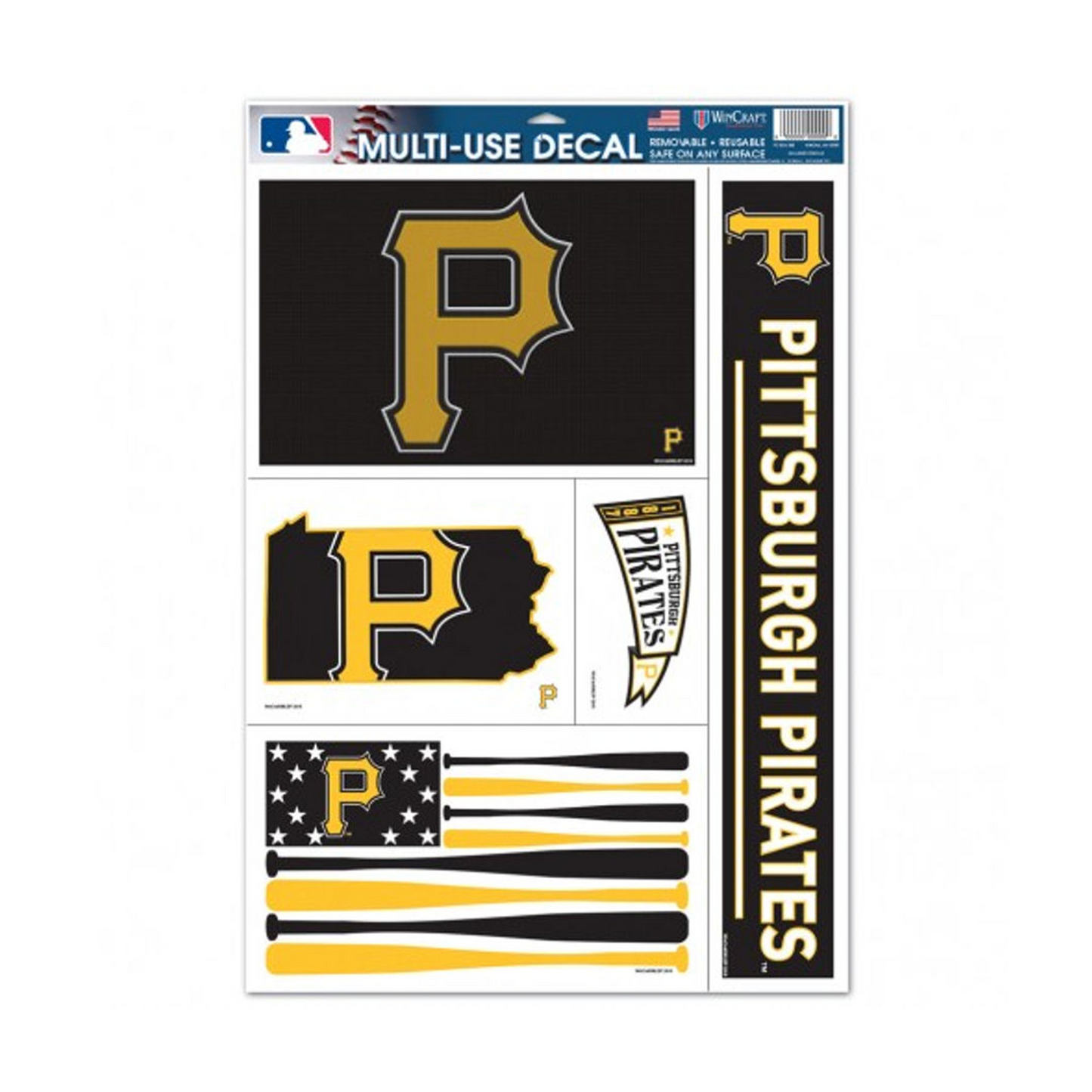 Pittsburgh Pirates 11"x17" Multi-Use Decal Sheet 5-Pack