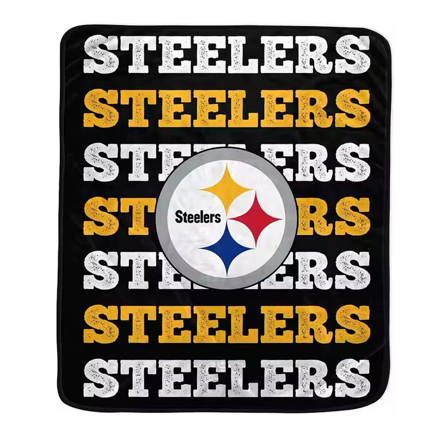 Pittsburgh Steelers 60" x 70" Repeat Logo Wordmark Plush Throw Blanket
