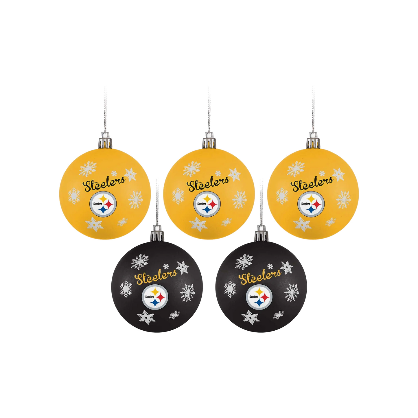 Pittsburgh Steelers 5-Pack Shatterproof Ball Ornament Set