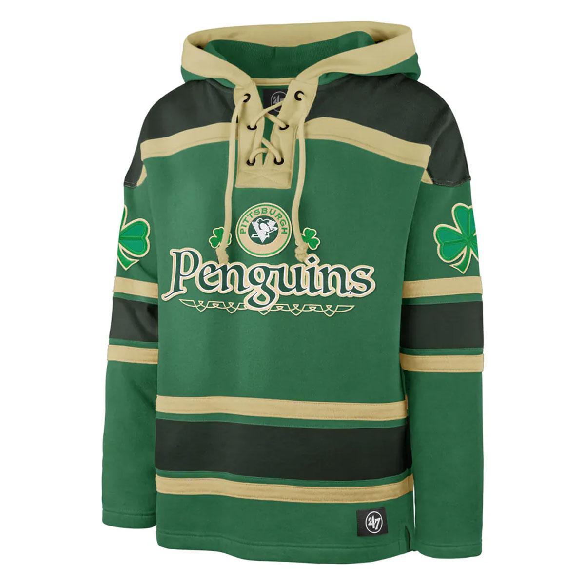 Pittsburgh Penguins '47 Kelly Green St. Patrick's Day McLucky Superior Lacer Pullover Hoodie