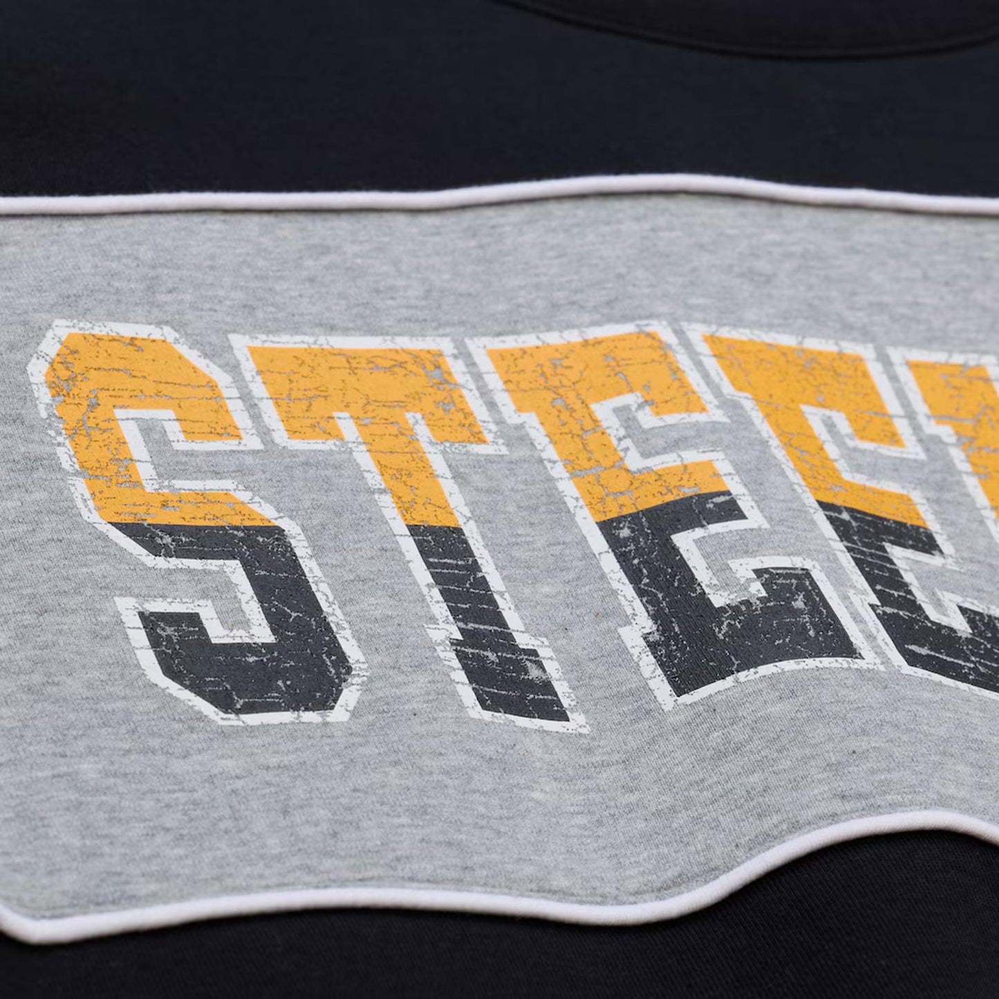 Pittsburgh Steelers Black/Heather Gray Fleece Crewneck Sweatshirt