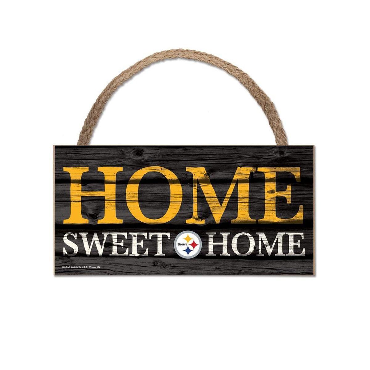 Pittsburgh Steelers Wooden Home Sweet Home Sign