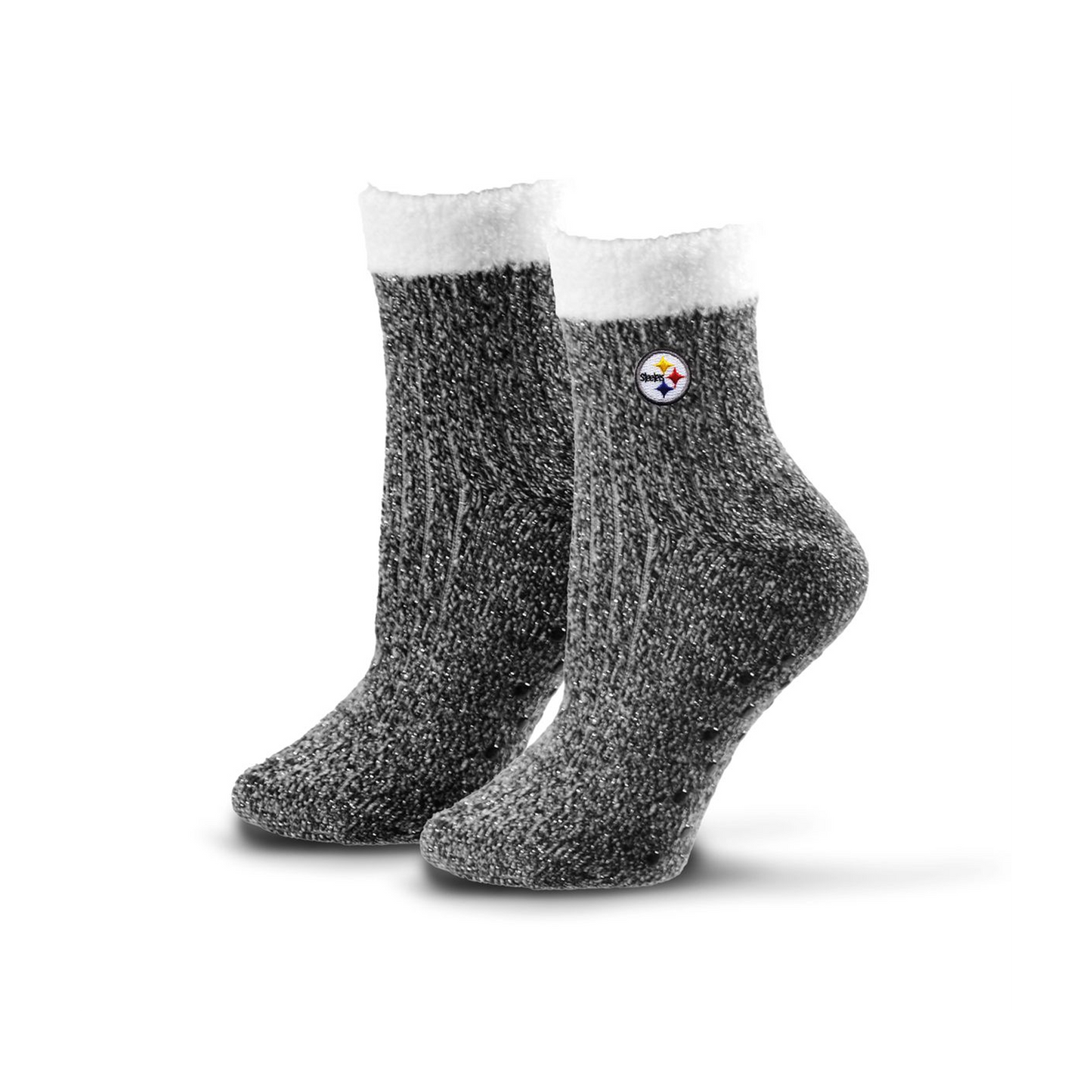 Pittsburgh Steelers Women's Glisten Sparkle Slipper Socks