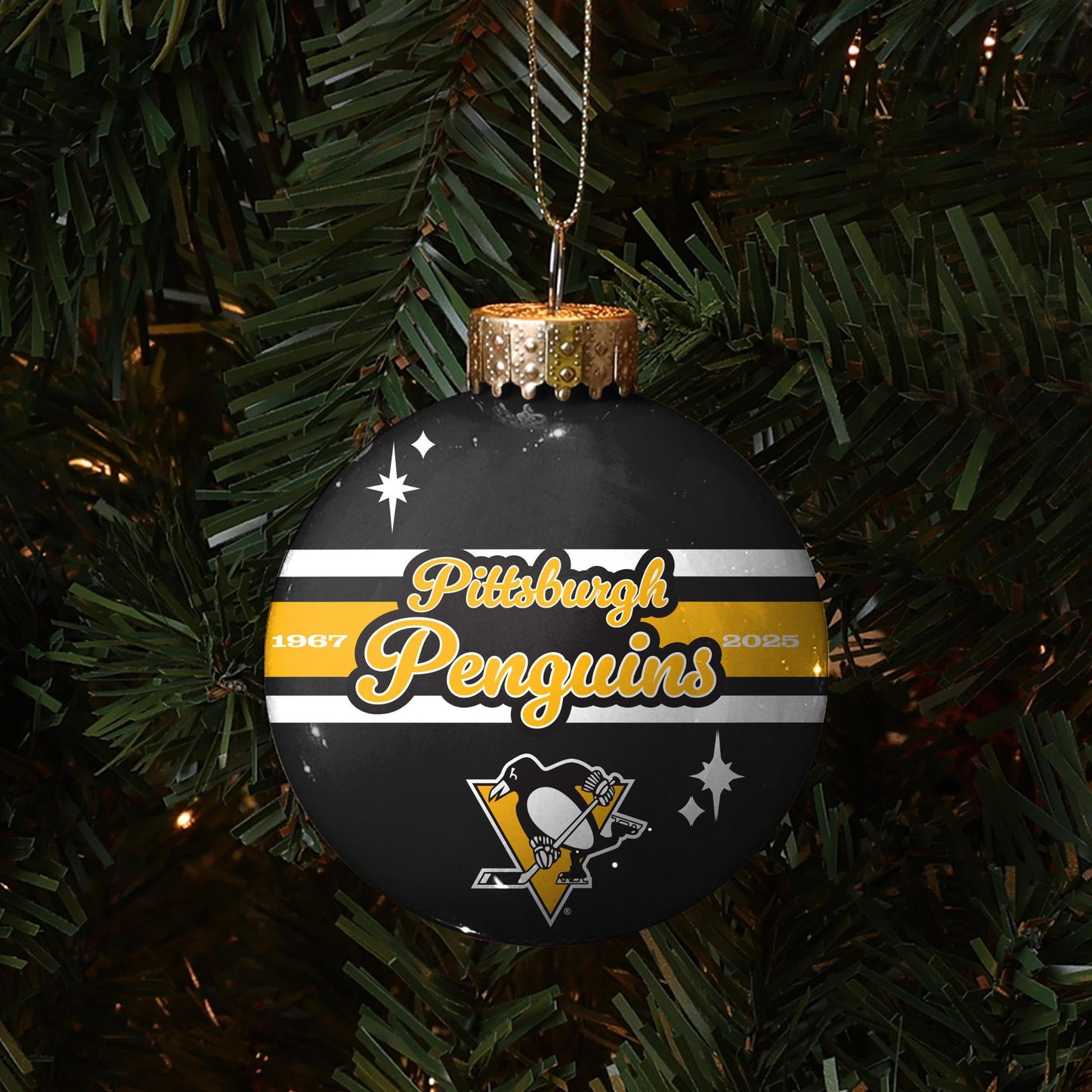 Pittsburgh Penguins 2025 Glass Ball Ornament