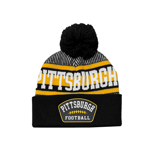 Pittsburgh Football Pom Beanie