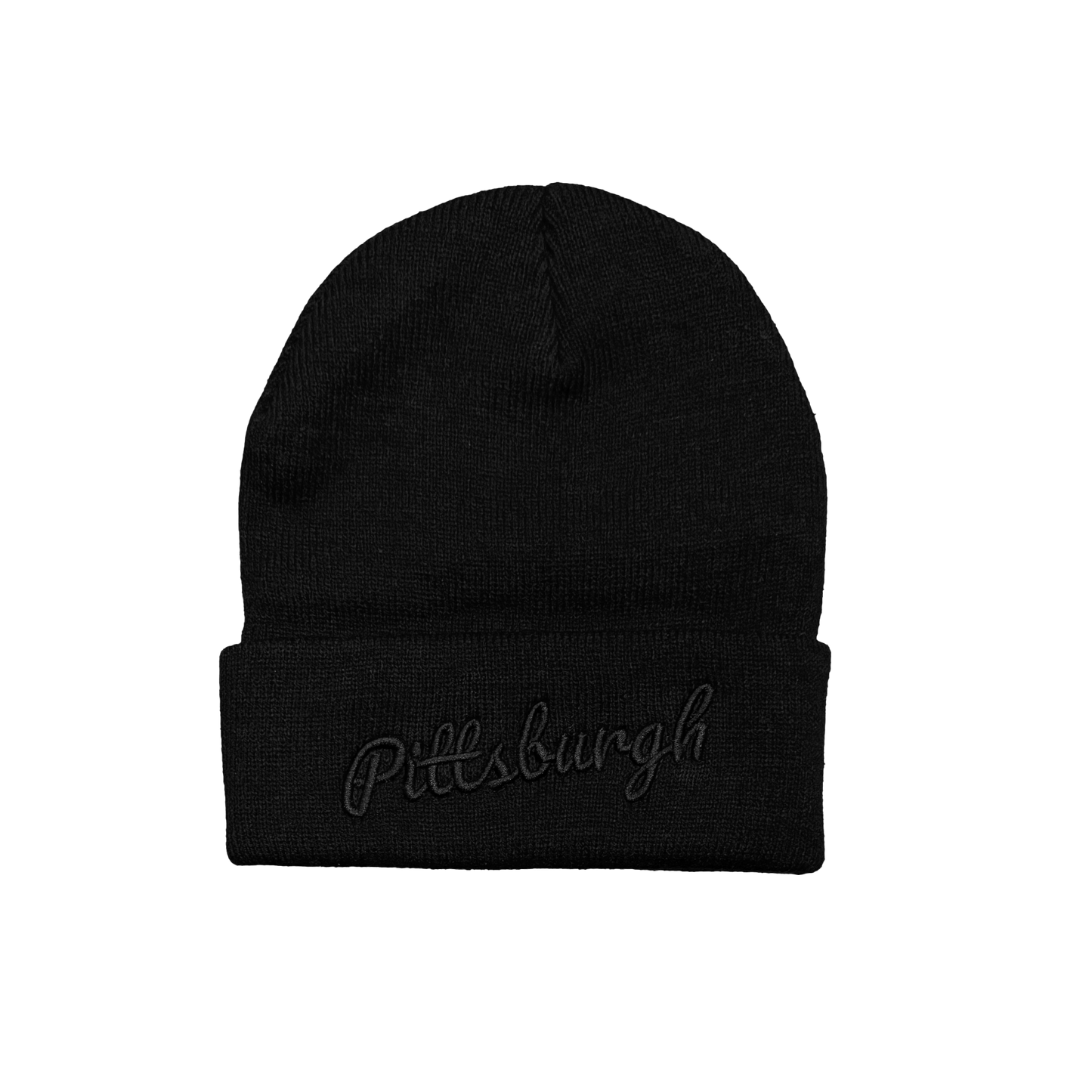 Pittsburgh Script Blackout Beanie