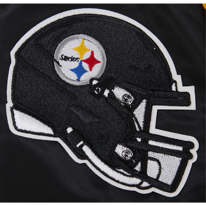 Pittsburgh Steelers Big Logo Black Satin Jacket