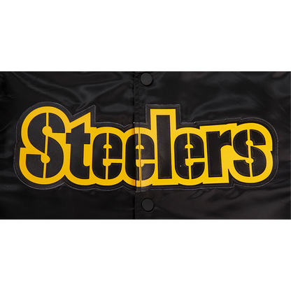 Pittsburgh Steelers Big Logo Black Satin Jacket