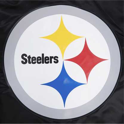 Pittsburgh Steelers Big Logo Black Satin Jacket