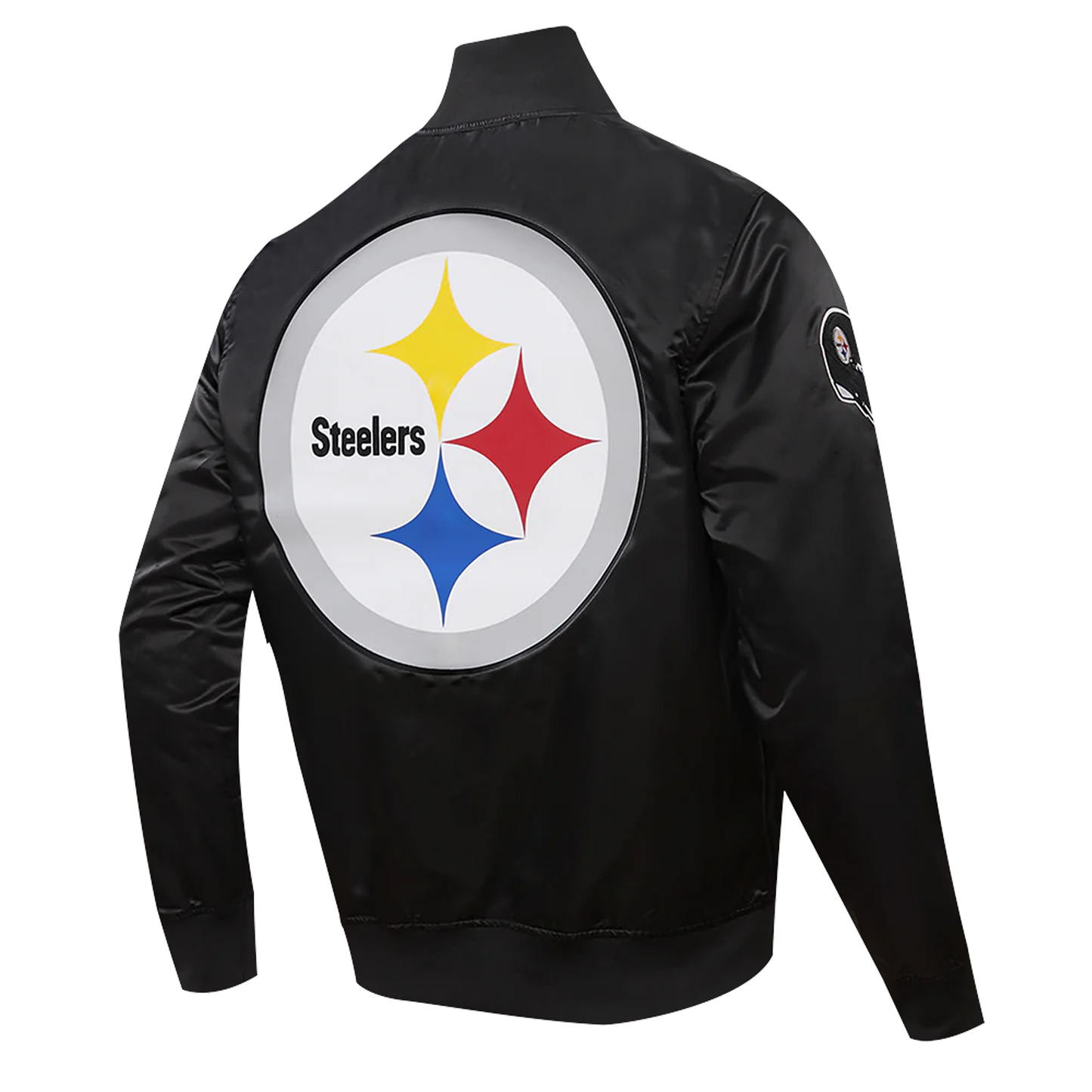 Pittsburgh Steelers Big Logo Black Satin Jacket