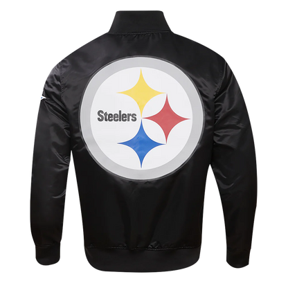 Pittsburgh Steelers Big Logo Black Satin Jacket