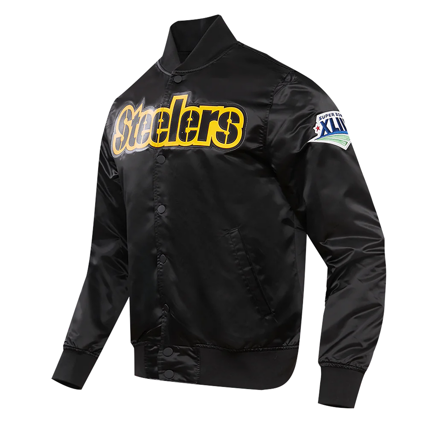 Pittsburgh Steelers Big Logo Black Satin Jacket