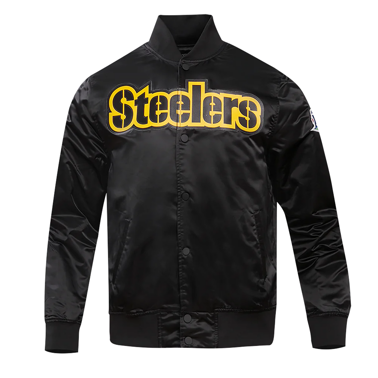 Pittsburgh Steelers Big Logo Black Satin Jacket