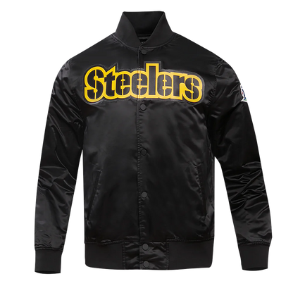 Pittsburgh Steelers Big Logo Black Satin Jacket