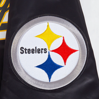 Pittsburgh Steelers Script Tail Satin Jacket