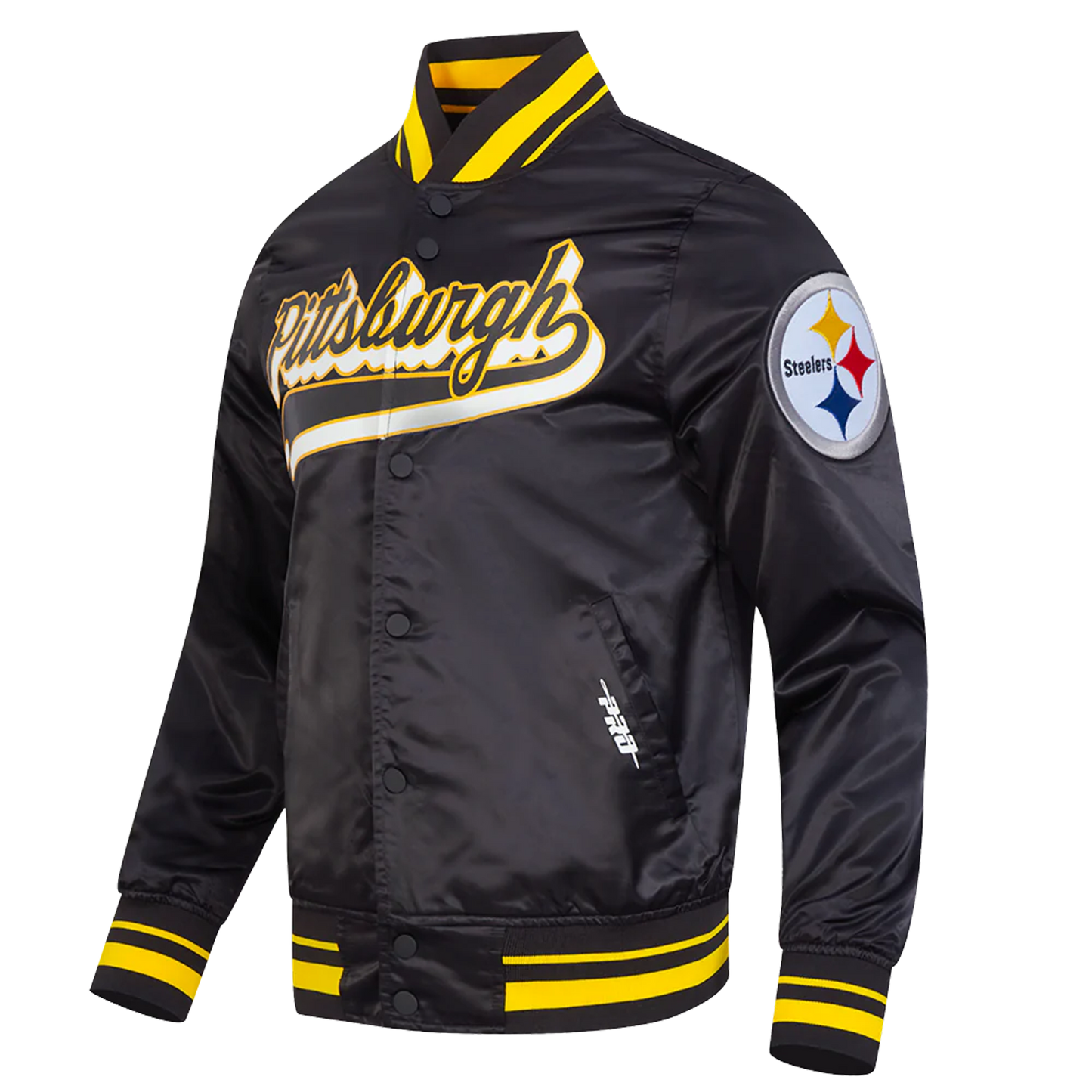 Pittsburgh Steelers Script Tail Satin Jacket