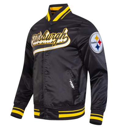 Pittsburgh Steelers Script Tail Satin Jacket