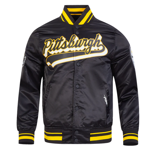 Pittsburgh Steelers Script Tail Satin Jacket