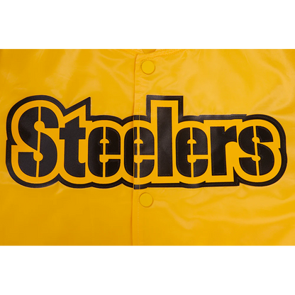 Pittsburgh Steelers Big Logo Gold Satin Jacket