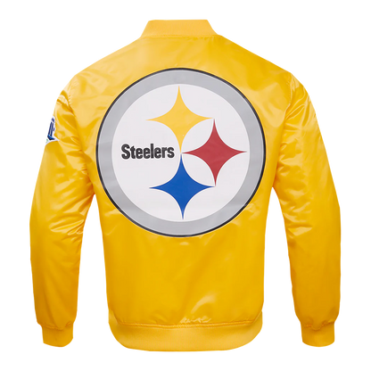 Pittsburgh Steelers Big Logo Gold Satin Jacket