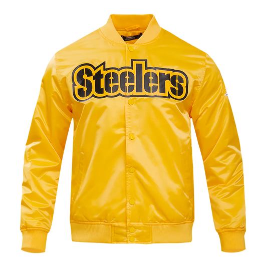 Pittsburgh Steelers Big Logo Gold Satin Jacket