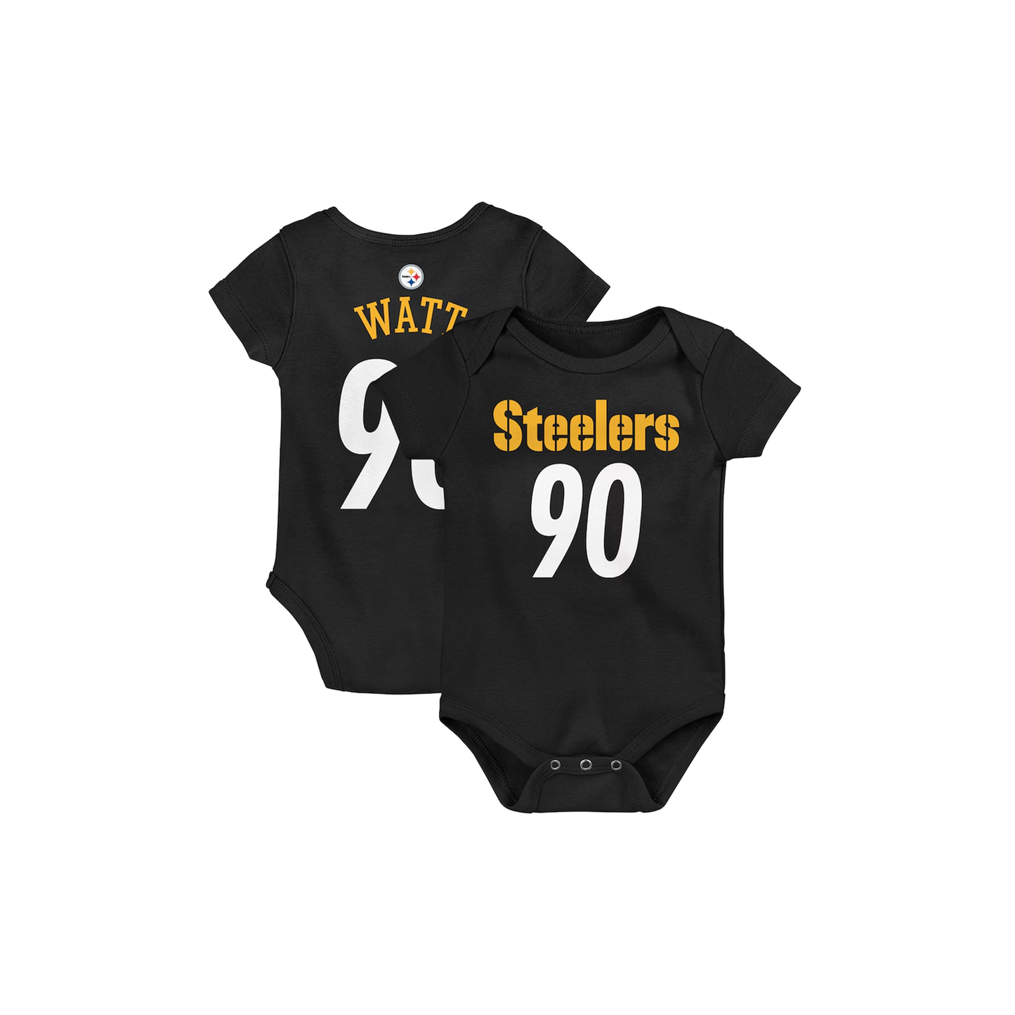 Infant T.J. Watt Black Pittsburgh Steelers Mainliner Player Name & Number Bodysuit