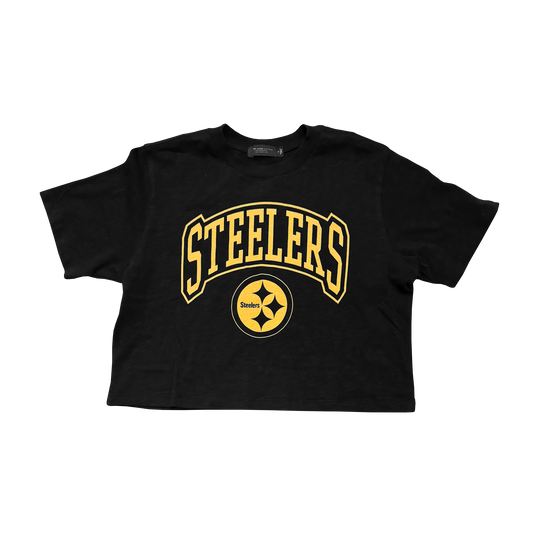 Women's Steelers Blitz Mock Neck Crop