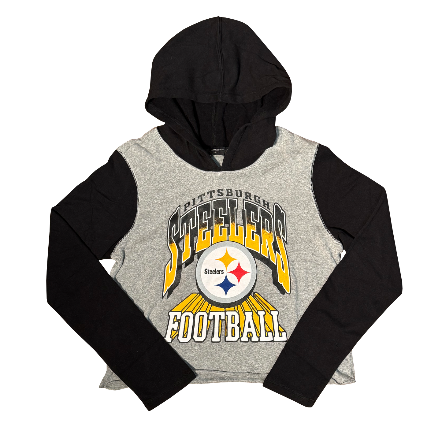 Women's NFL Pittsburgh Steelers Block Crop Hoodie