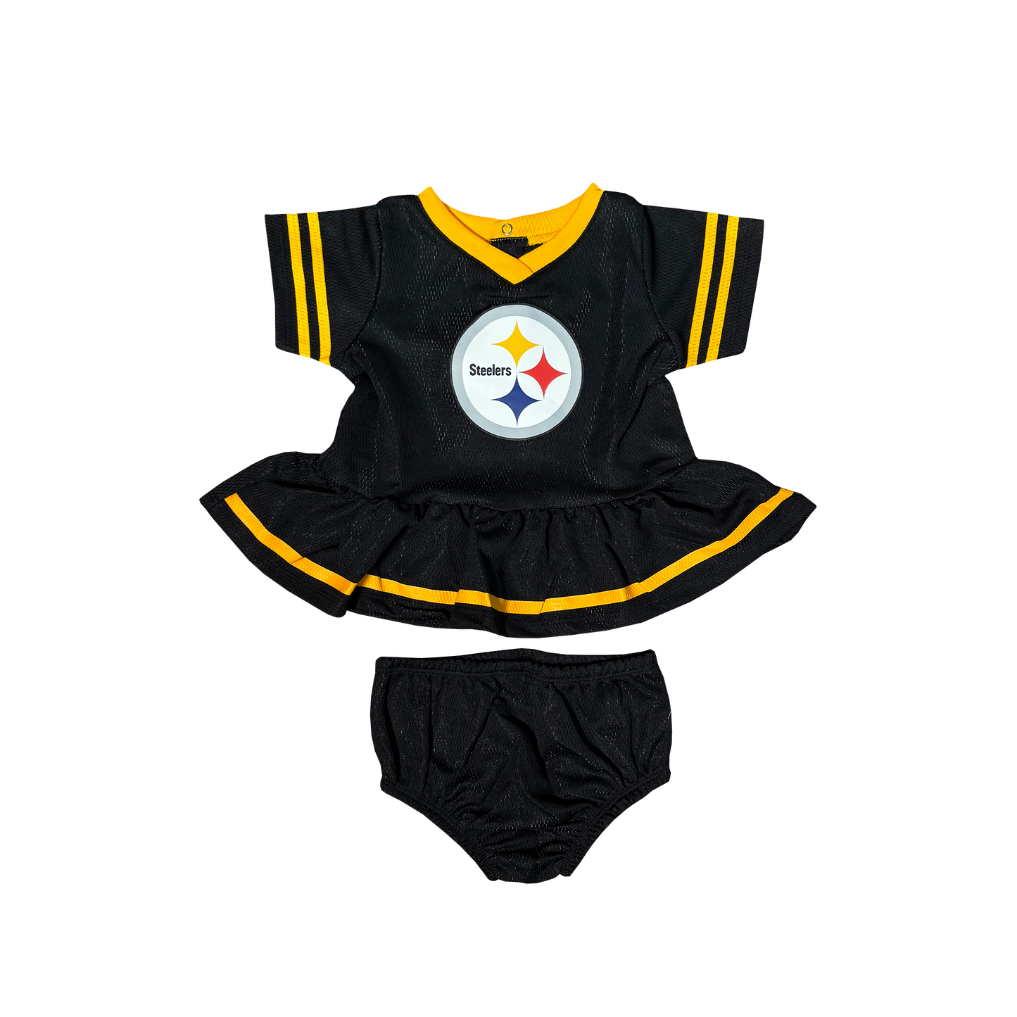 Baby Girls Pittsburgh Steelers Cheerleader Dress and Diaper Cover Set