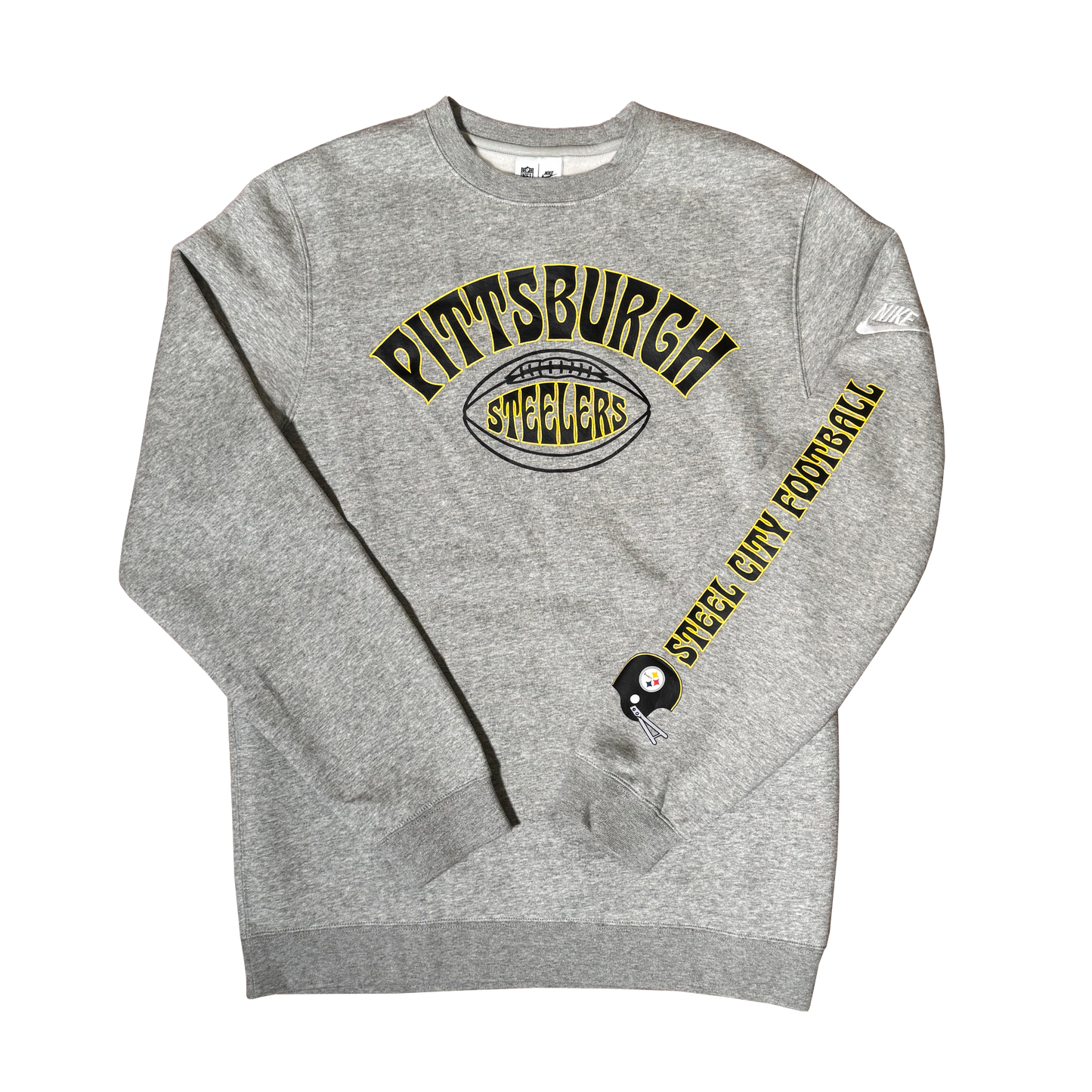 Pittsburgh Steelers Grey Rewind Crew Sweatshirt