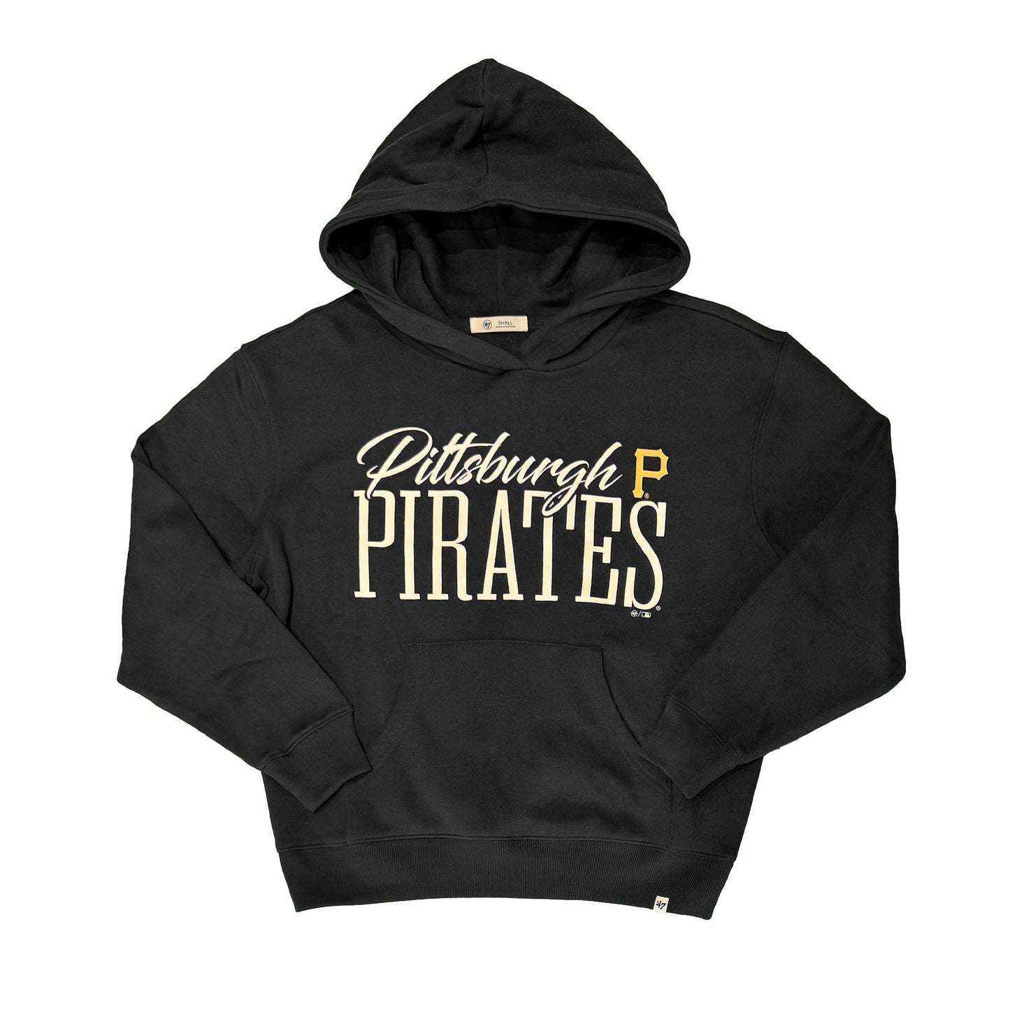 Pittsburgh Pirates Women's Script Flint Black Pullover Hoodie